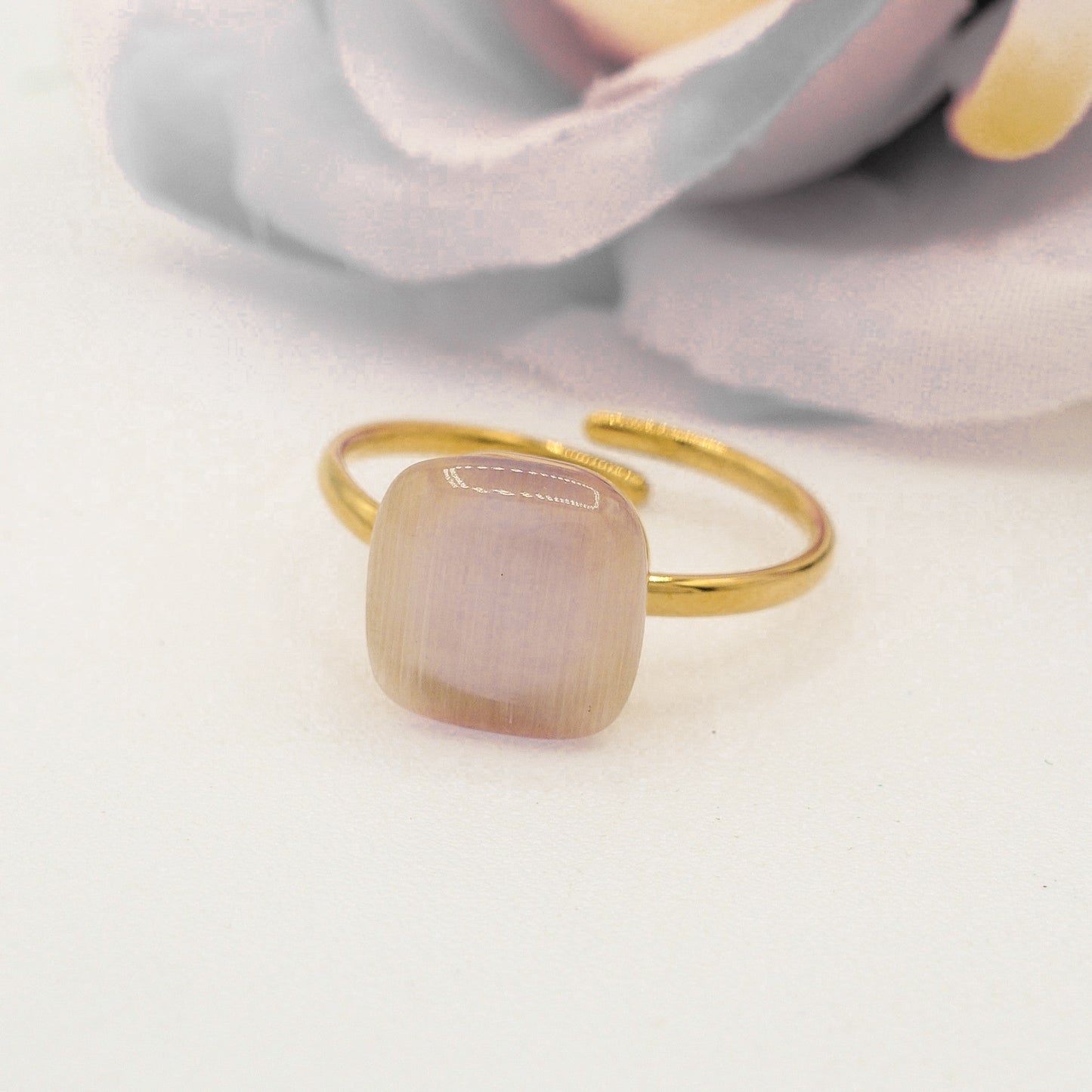 SISSY ~ Anello regolabile in ACCIAIO INOSSIDABILE con pietra