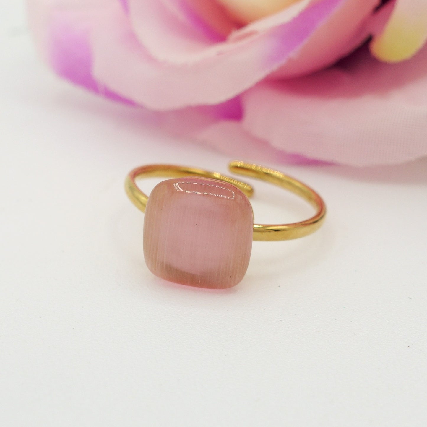 SISSY ~ Anello regolabile in ACCIAIO INOSSIDABILE con pietra