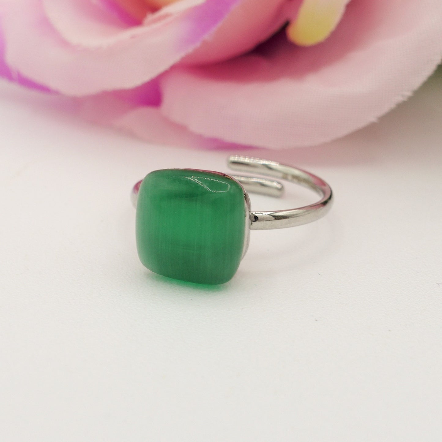 SISSY ~ Anello regolabile in ACCIAIO INOSSIDABILE con pietra