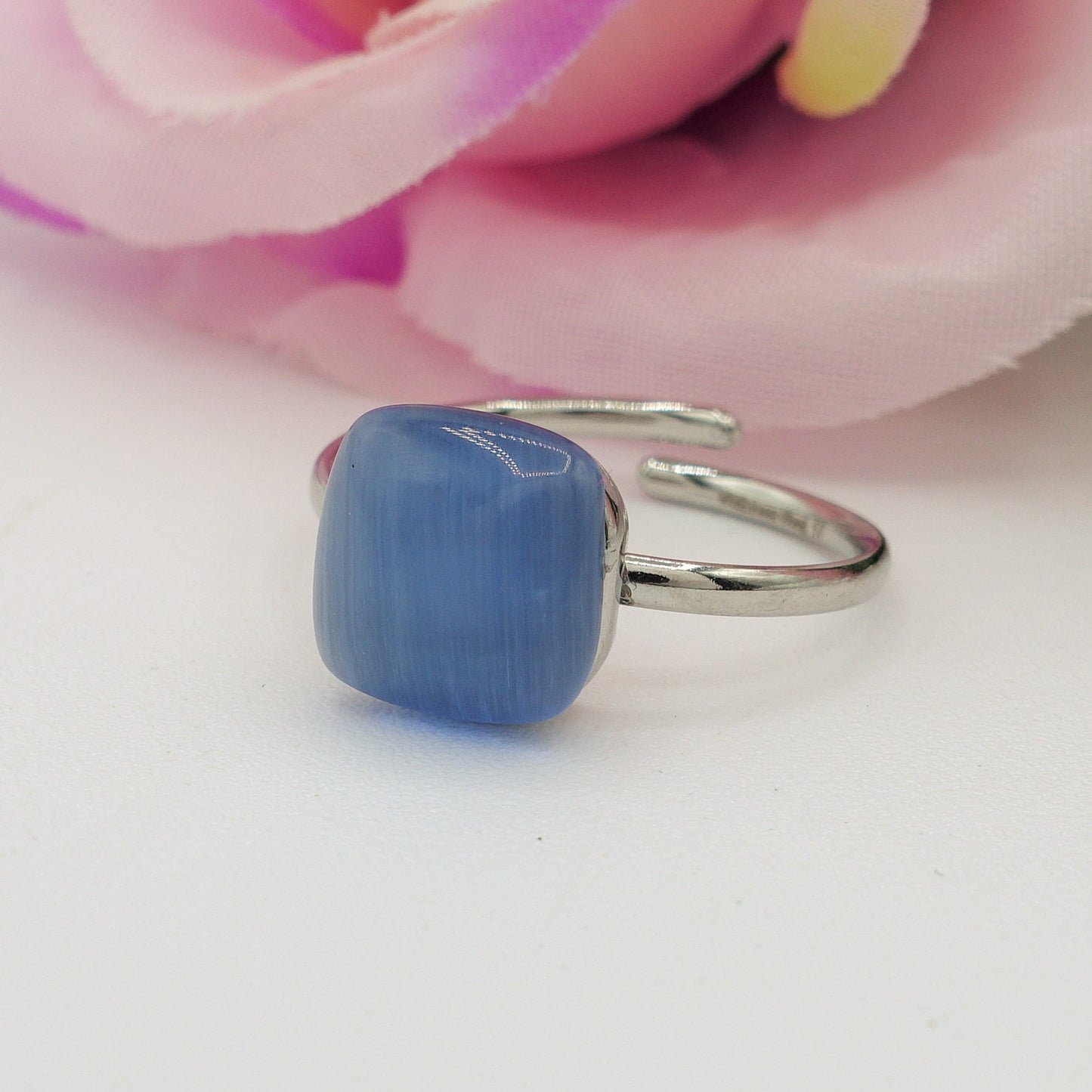 SISSY ~ Anello regolabile in ACCIAIO INOSSIDABILE con pietra