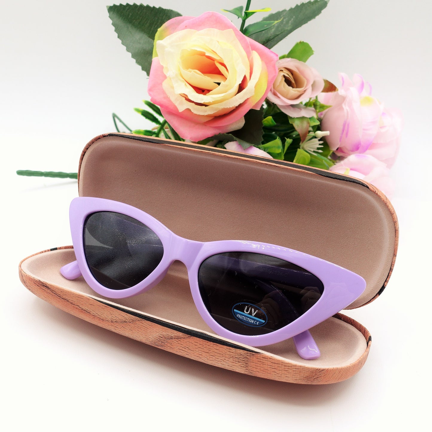 ARYA - Occhiali da sole CATEYE UV400 con custodia