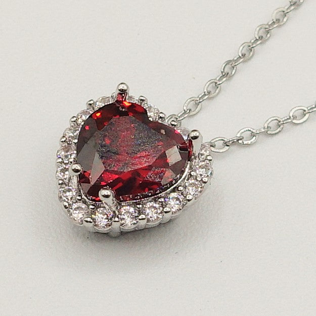 DIANA -" RED Set"- collana zirconi + orecchini e anello zirconia