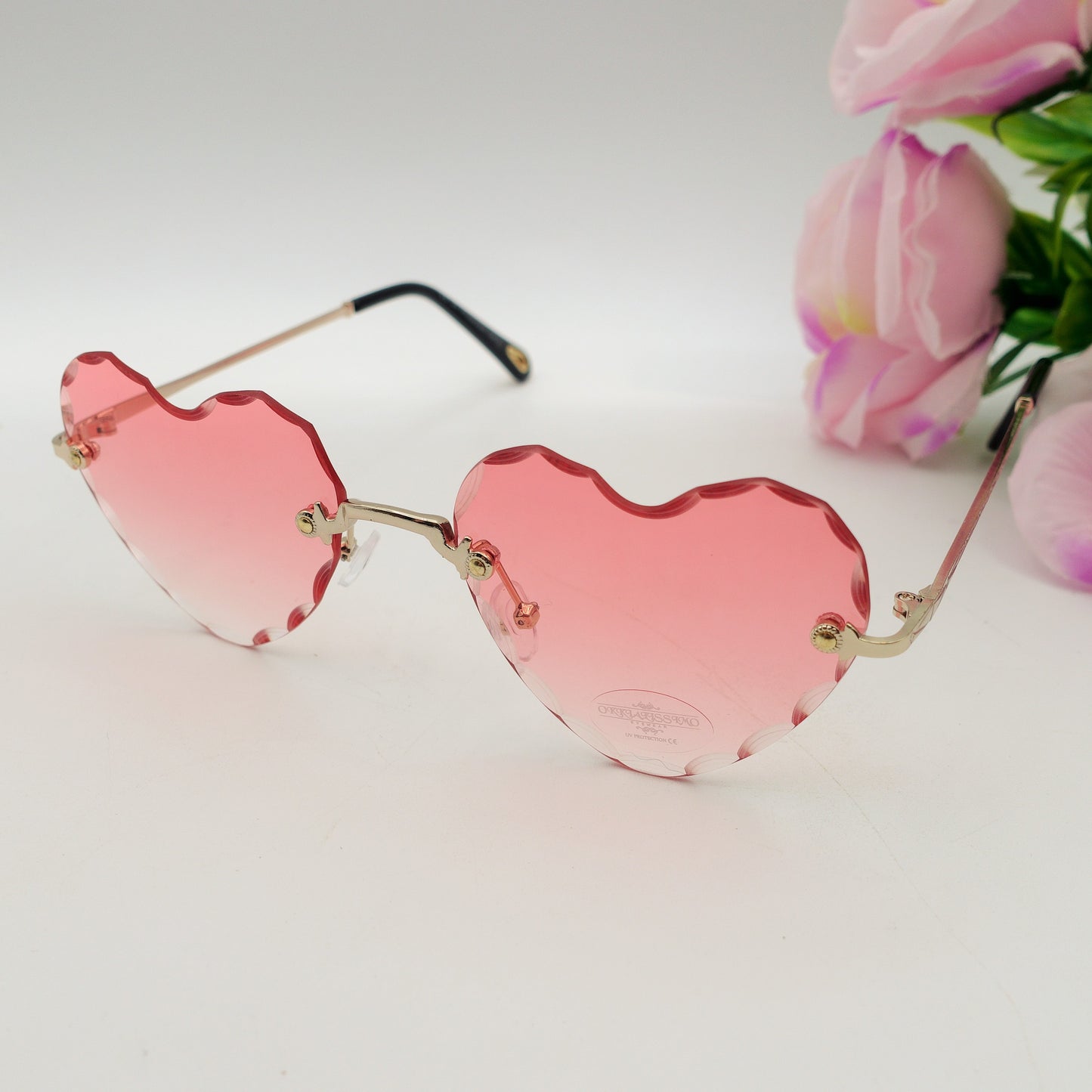 ADELINE - Occhiali da sole a cuore UV400 con custodia