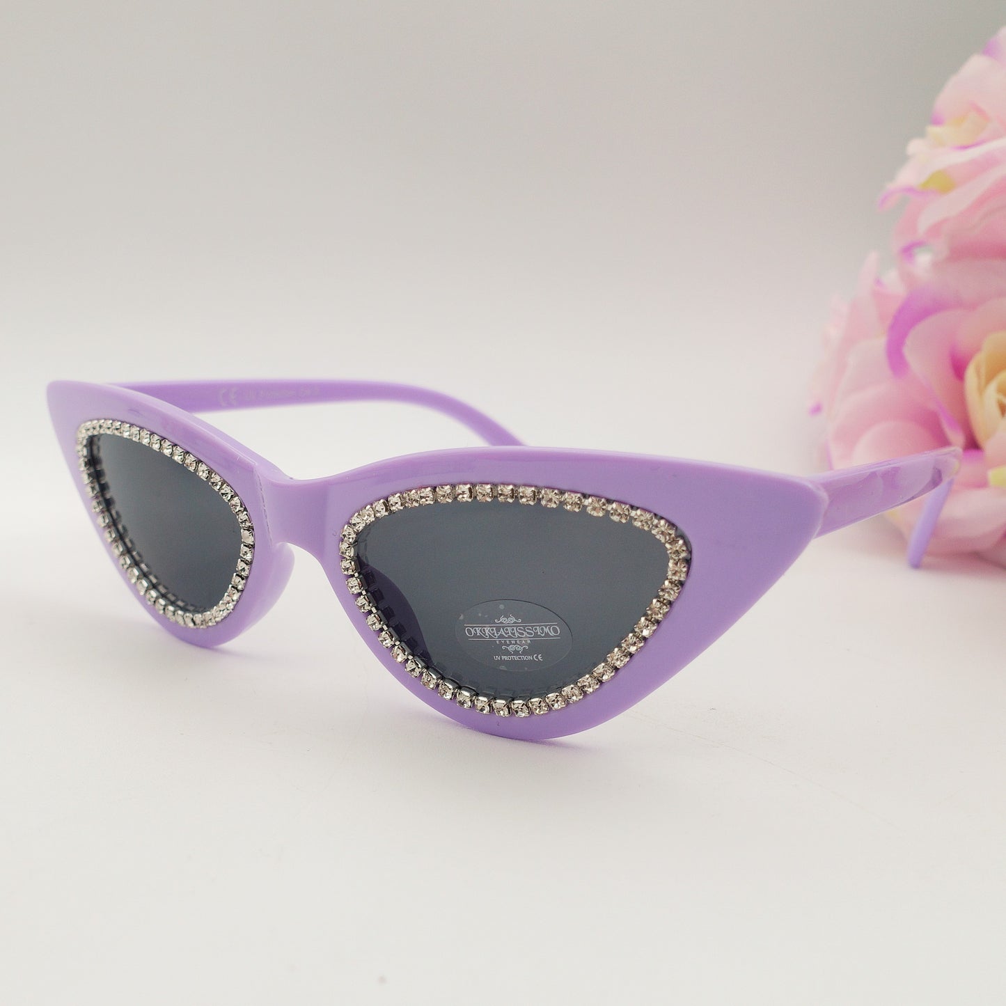 ARYA CRYSTAL - Occhiali da sole Cateye UV400 con custodia