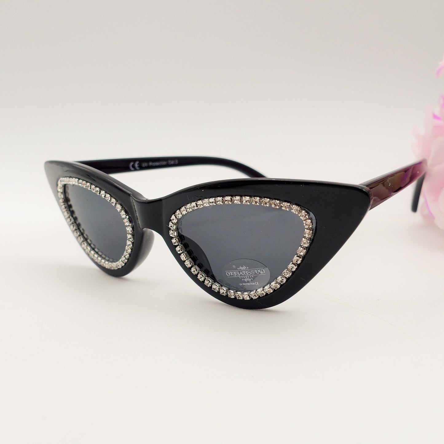 ARYA CRYSTAL - Occhiali da sole Cateye UV400 con custodia