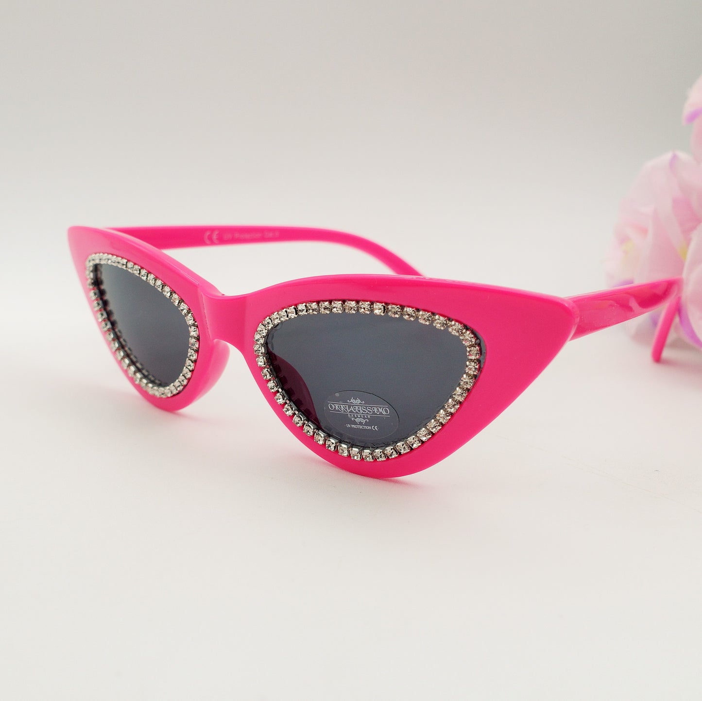 ARYA CRYSTAL - Occhiali da sole Cateye UV400 con custodia