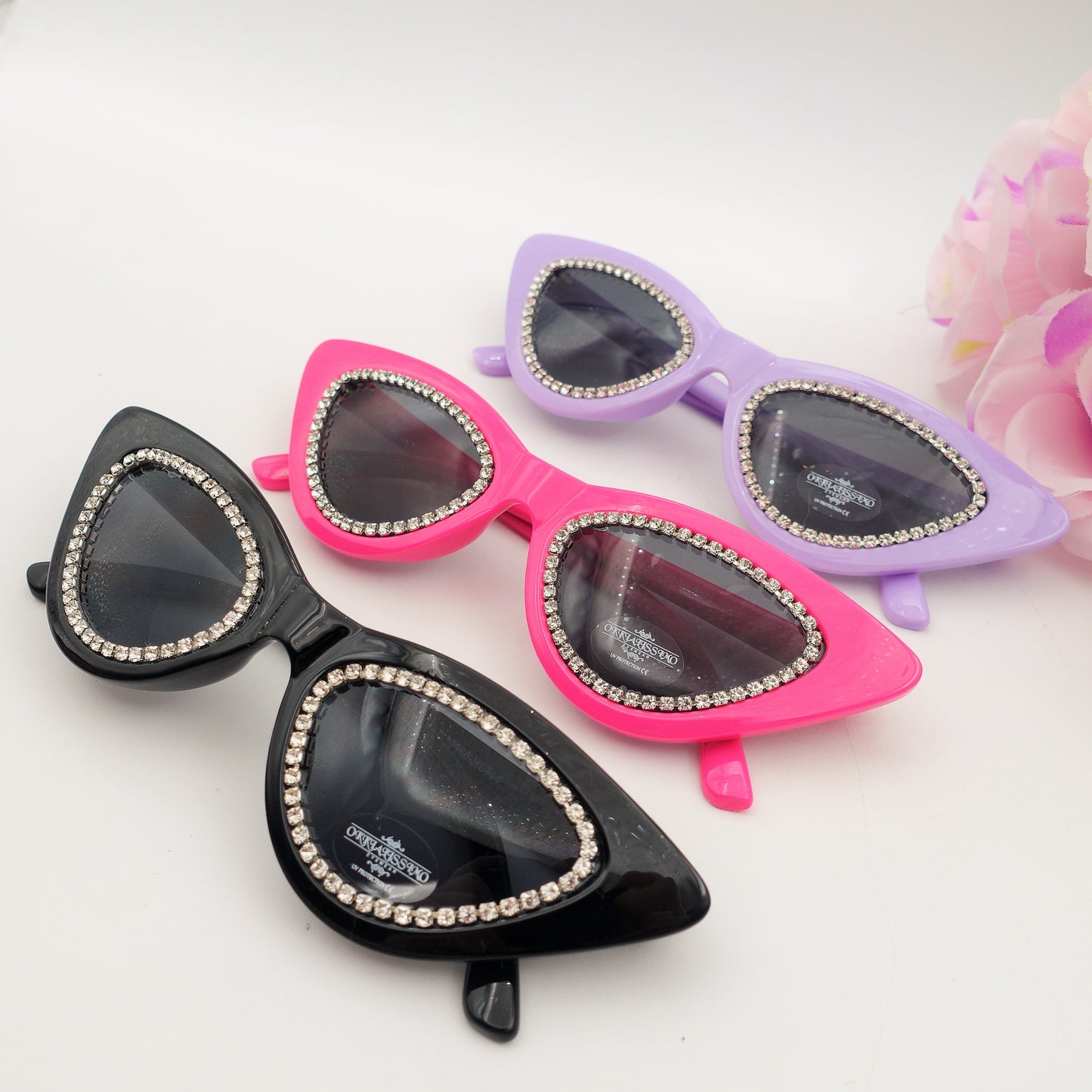 ARYA CRYSTAL - Occhiali da sole Cateye UV400 con custodia