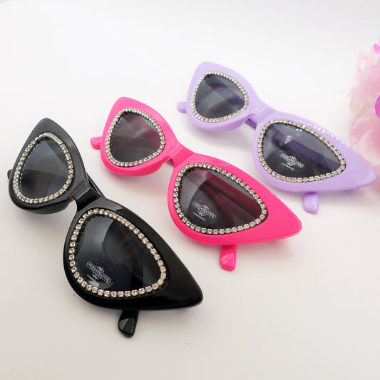 ARYA CRYSTAL - Occhiali da sole Cateye UV400 con custodia