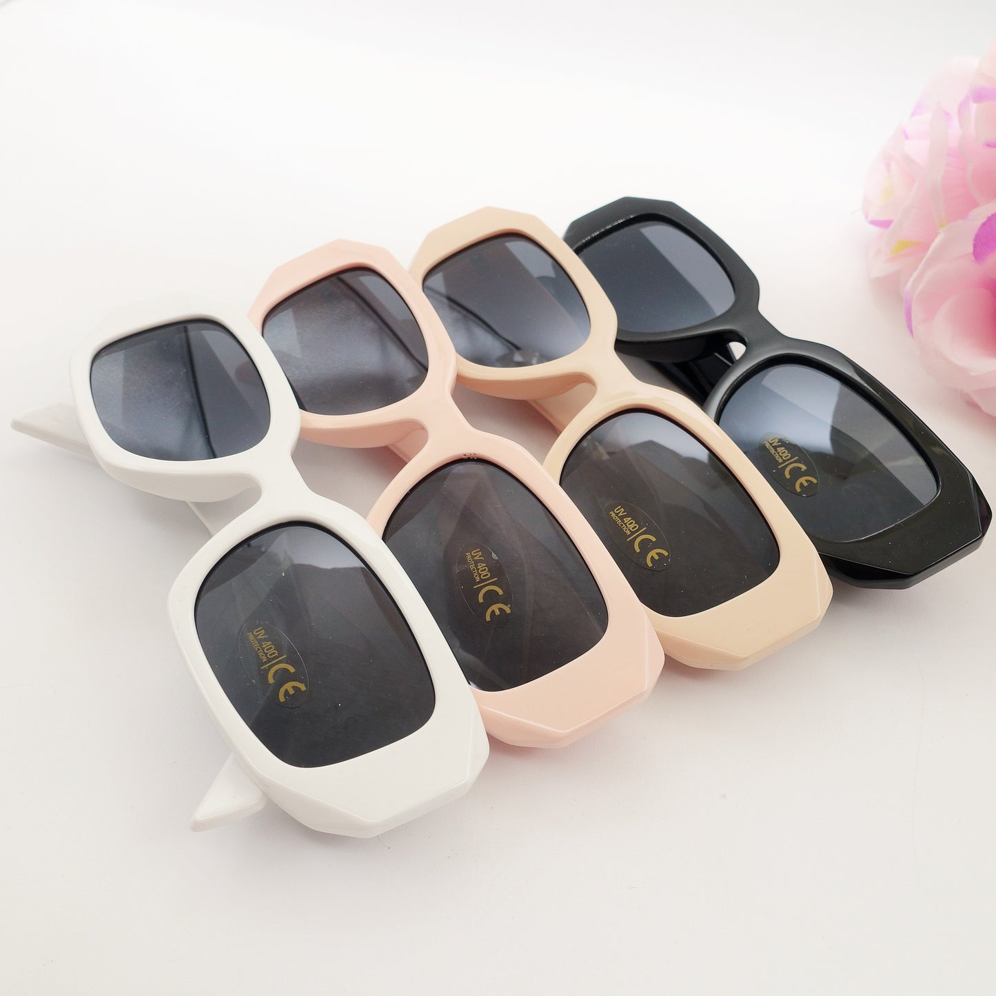EMILIA - Occhiali da sole MAXI con effetti geometrici - UV400 con custodia