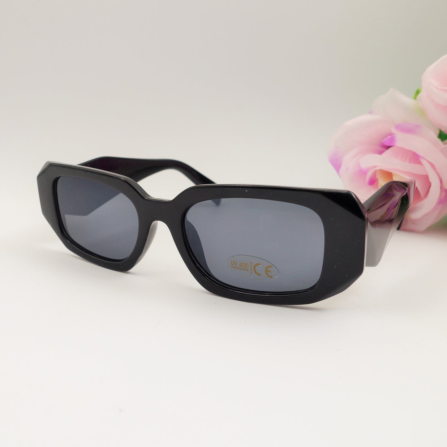 EMILIA - Occhiali da sole MAXI con effetti geometrici - UV400 con custodia