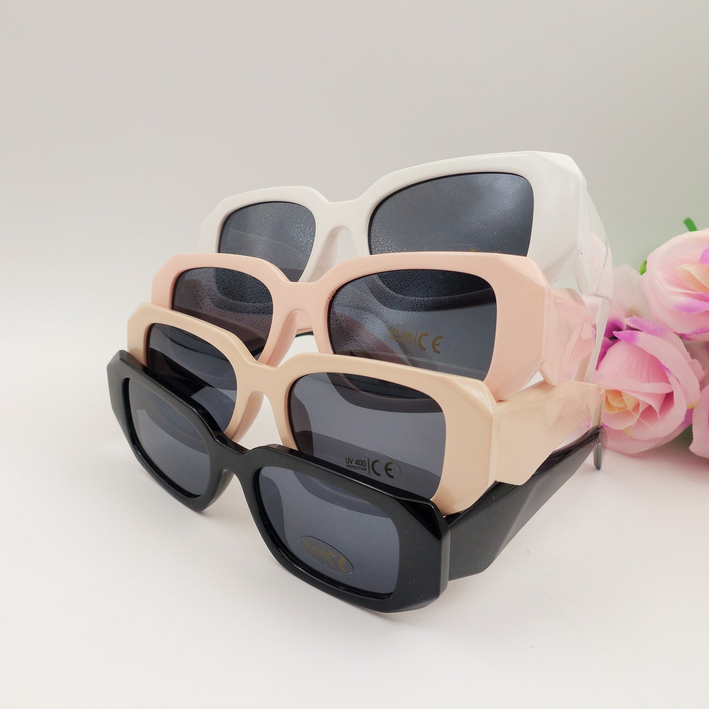 EMILIA - Occhiali da sole MAXI con effetti geometrici - UV400 con custodia
