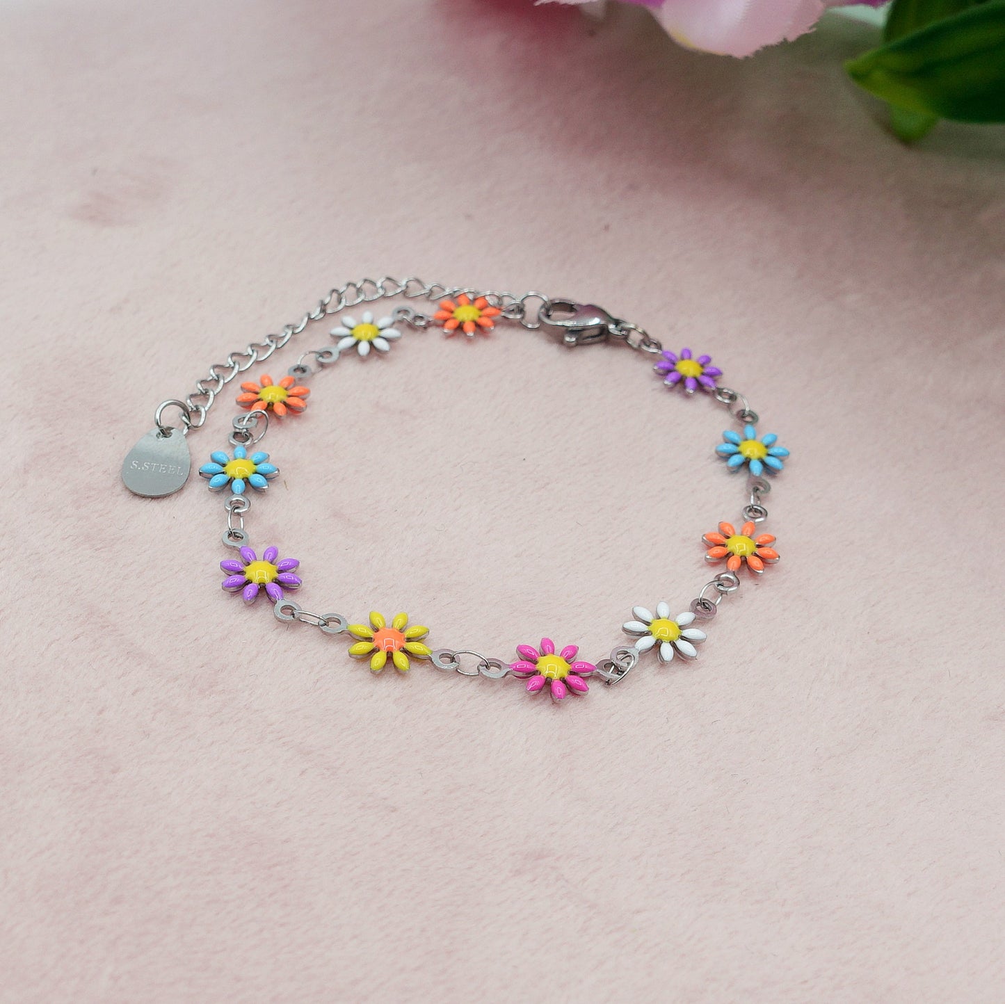 FLORA ~ Bracciale smaltato in ACCIAIO INOSSIDABILE