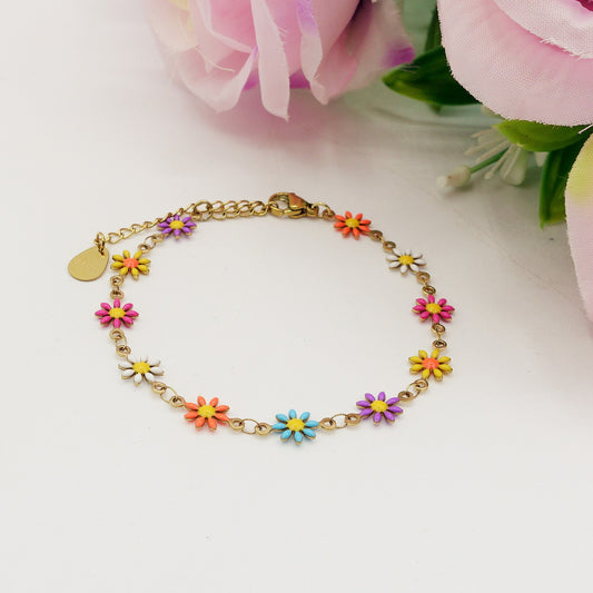 FLORA ~ Bracciale smaltato in ACCIAIO INOSSIDABILE