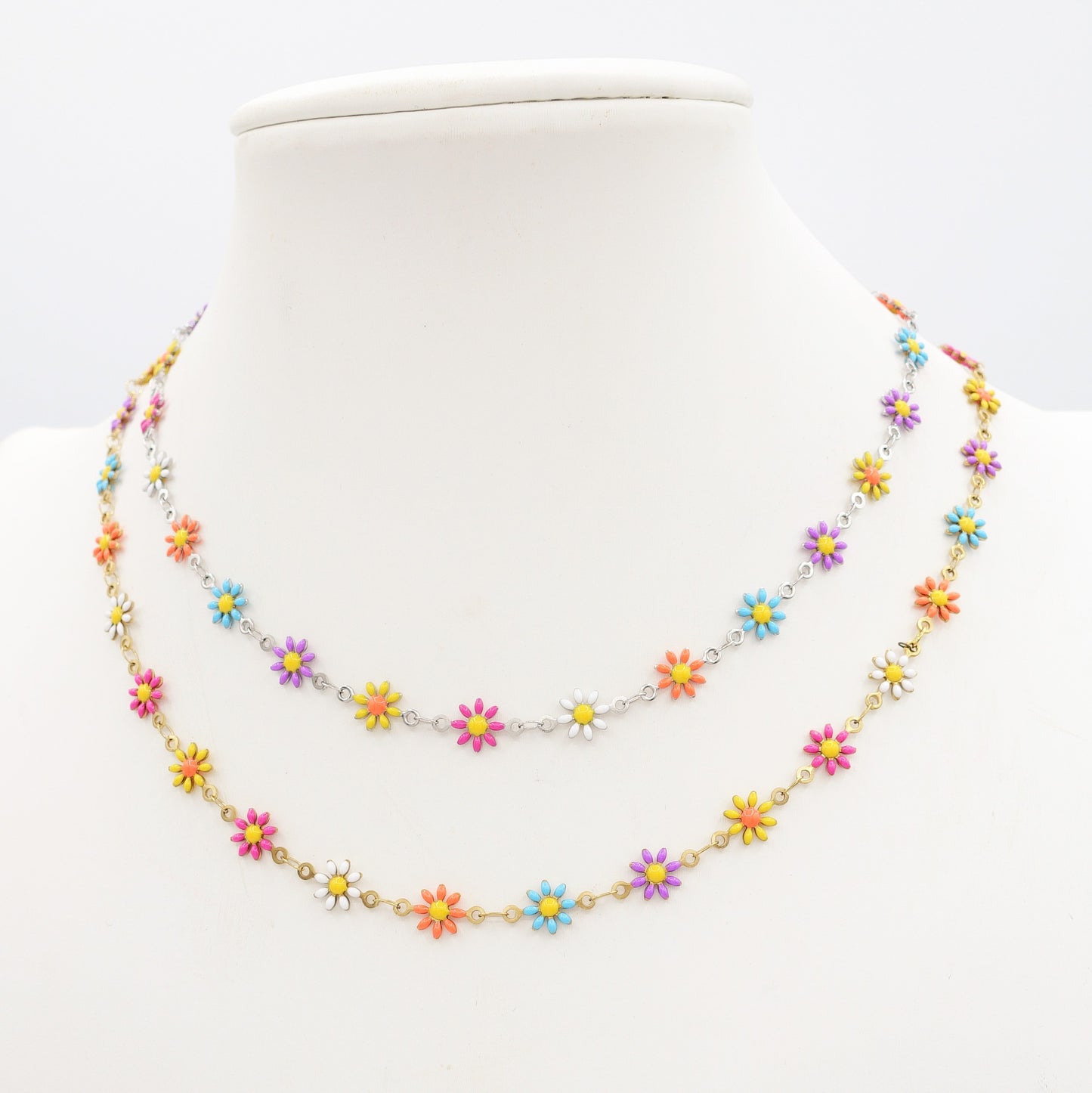 FLORA ~ Collana Choker smaltata in ACCIAIO INOSSIDABILE