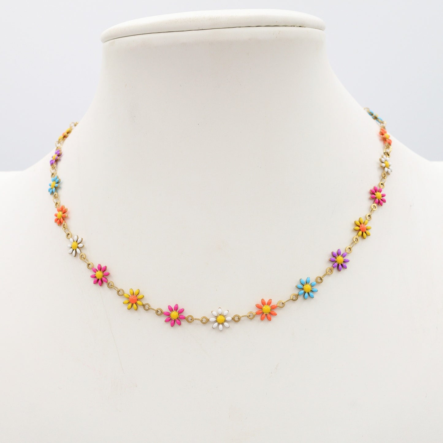 FLORA ~ Collana Choker smaltata in ACCIAIO INOSSIDABILE