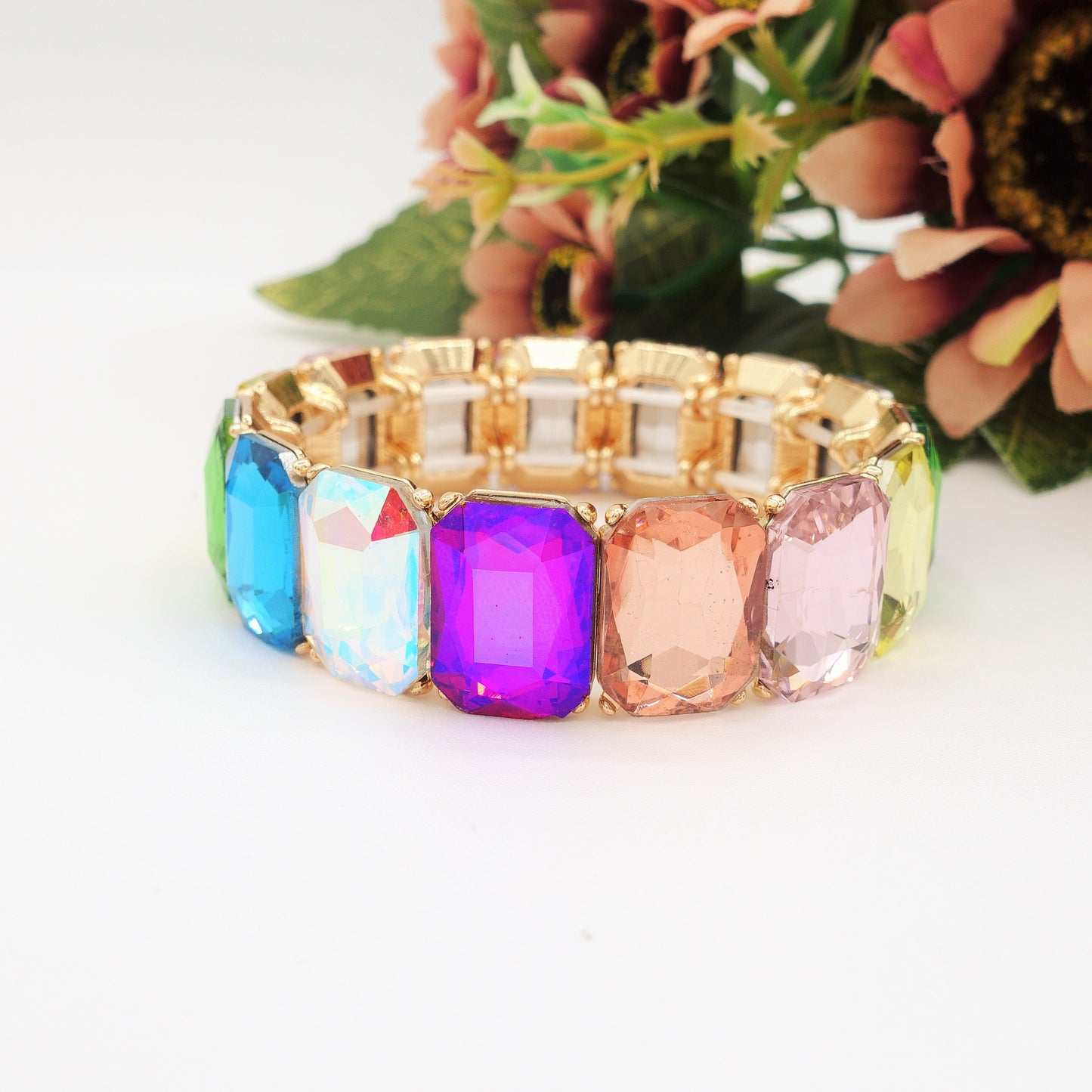 MARGOT - Bracciale Elasticizzato con pietre sfaccettate - LUCE COLLECTION