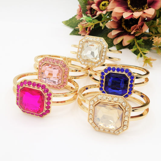 MELISSA - Bracciale manetta con maxi pietra e cubic zirconia