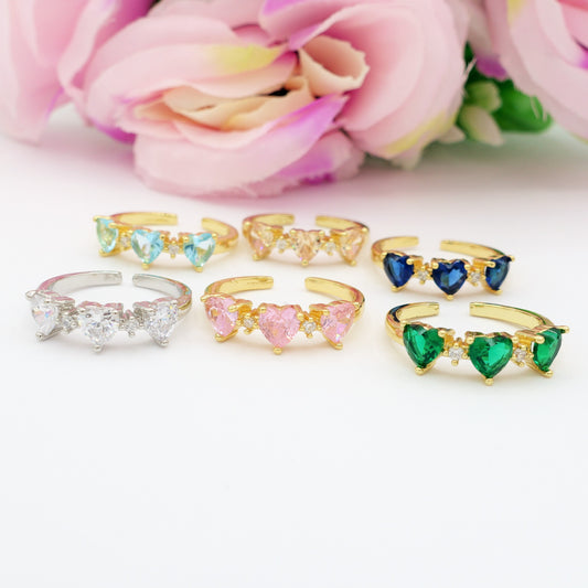 CHERIE TRILOGY ~ Anello con Cubic ZIRCONIA a forma di cuore