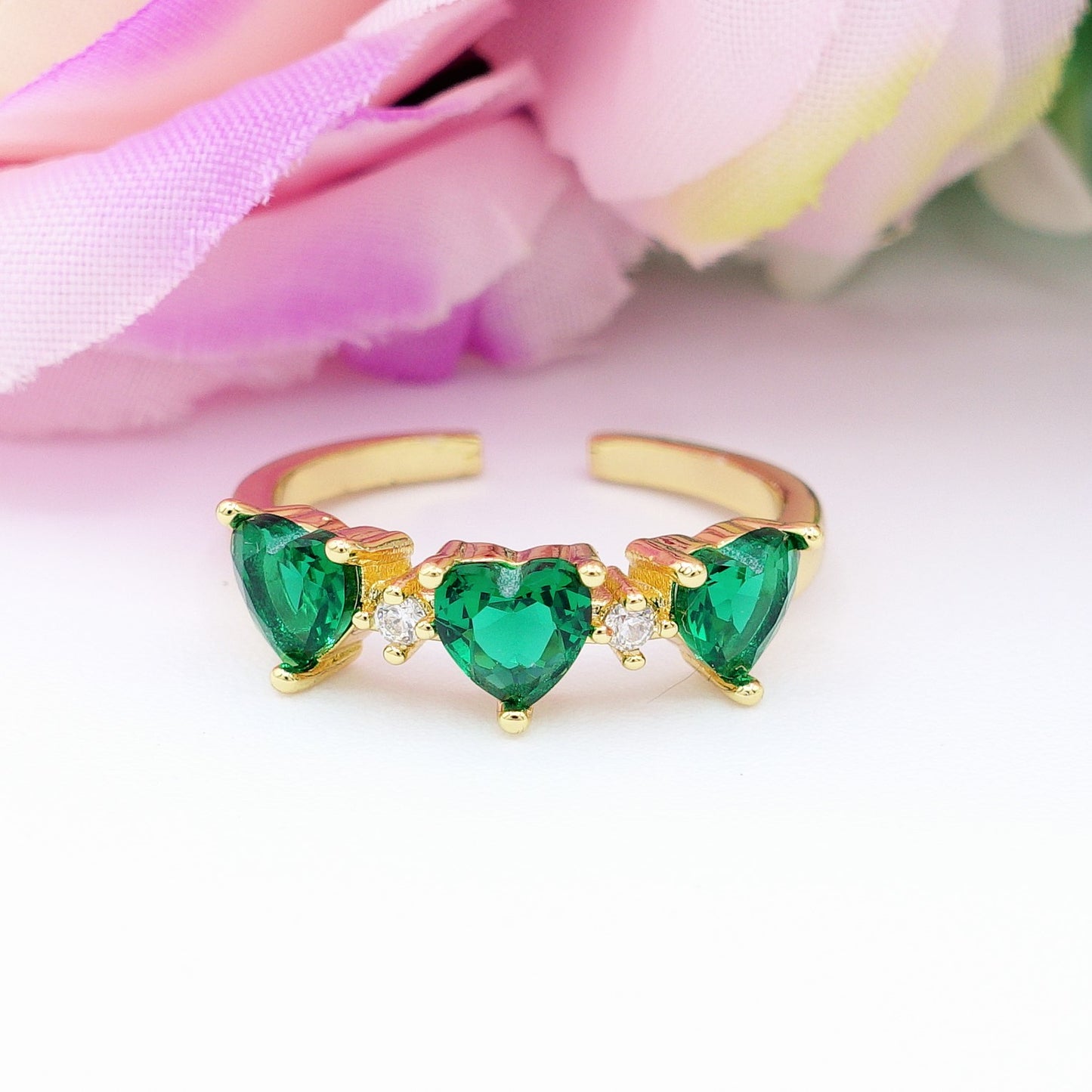 CHERIE TRILOGY ~ Anello con Cubic ZIRCONIA a forma di cuore