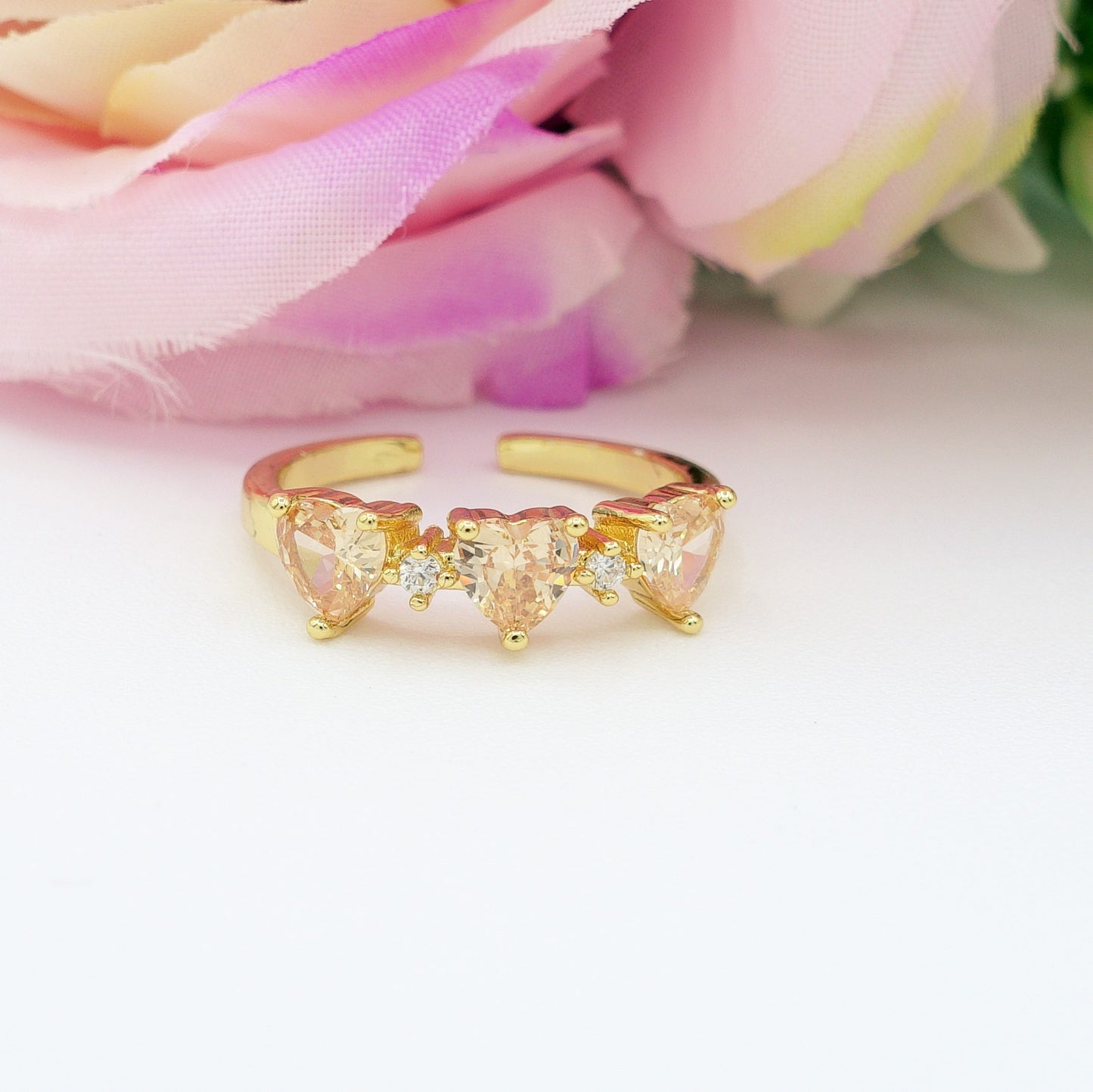 CHERIE TRILOGY ~ Anello con Cubic ZIRCONIA a forma di cuore