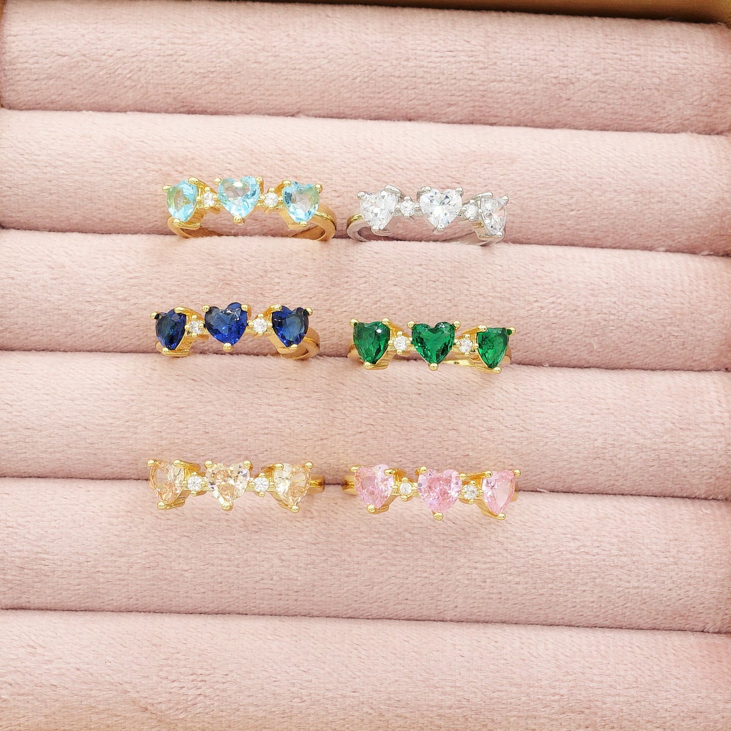 CHERIE TRILOGY ~ Anello con Cubic ZIRCONIA a forma di cuore