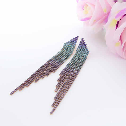 UNICORN ~ Orecchini a cascata RAINBOW in Cubic Zirconia