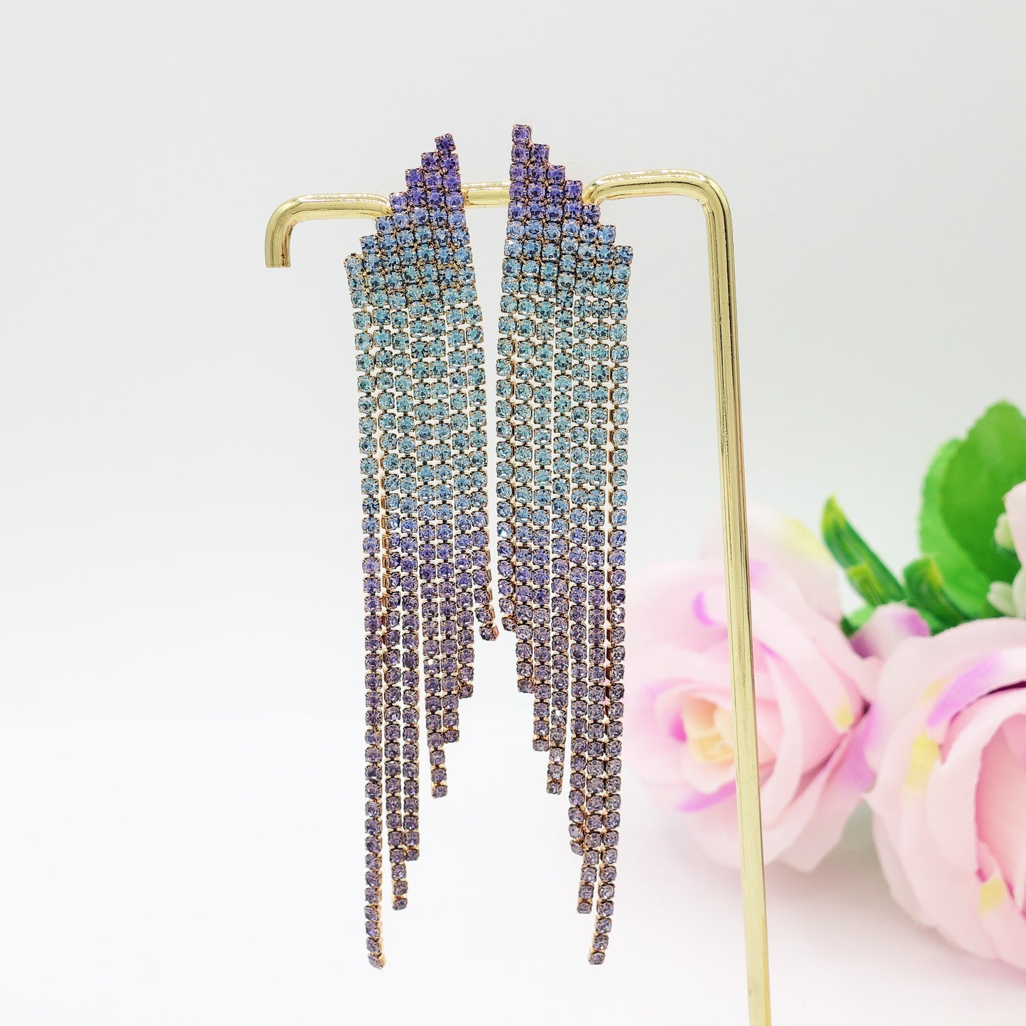 UNICORN ~ Orecchini a cascata RAINBOW in Cubic Zirconia
