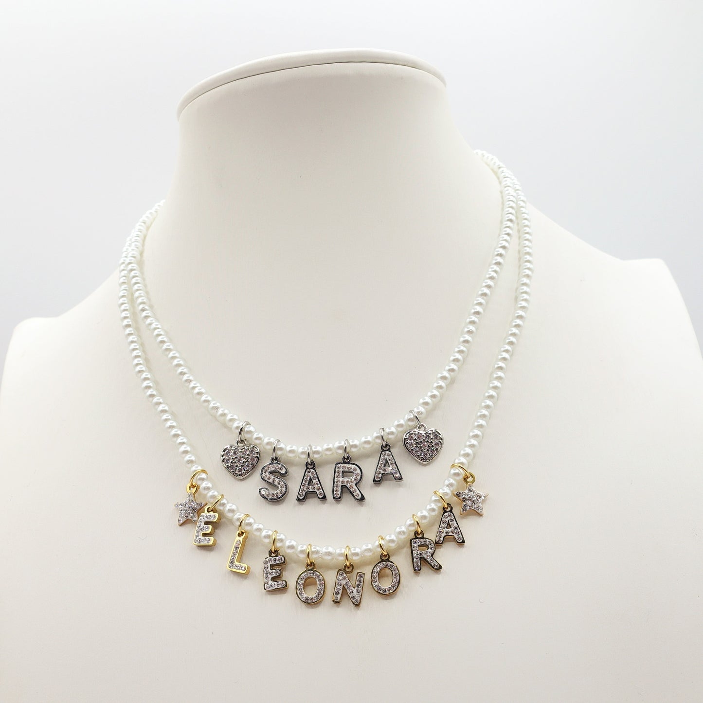 CHOKER Perle Con Nome personalizzabile in Acciaio Inox