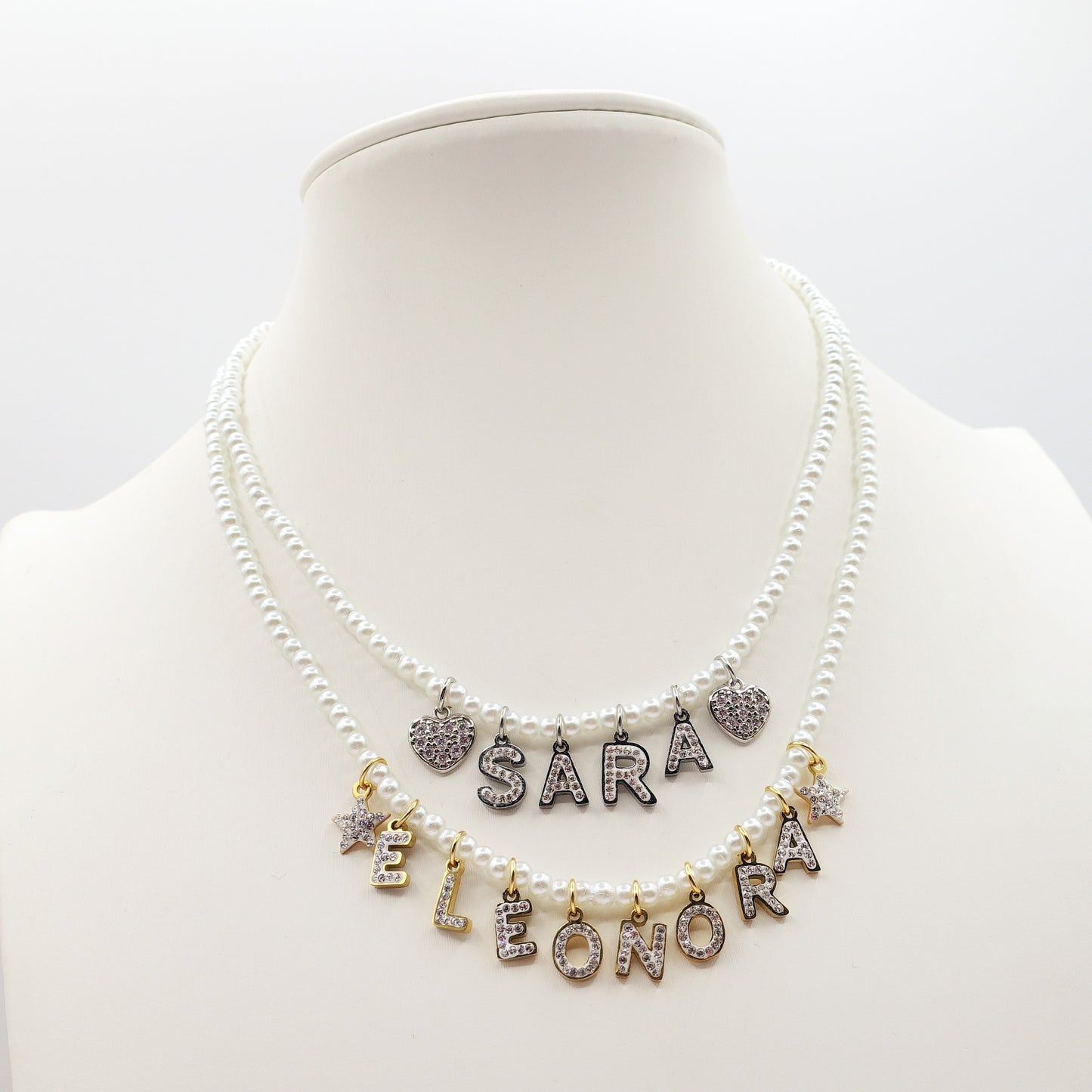 CHOKER Perle Con Nome personalizzabile in Acciaio Inox