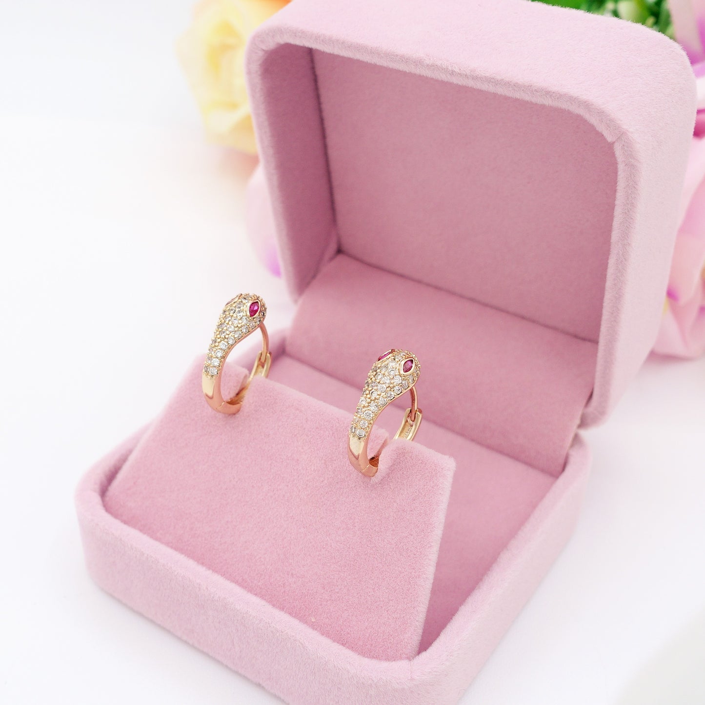 BELINDA- Orecchini cerchi serpente cubic zirconia