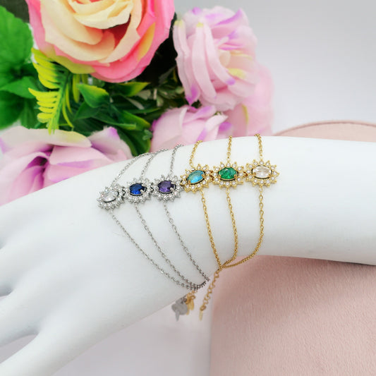 KATE ~ Bracciale in ACCIAIO INOSSIDABILE con cubic zirconia