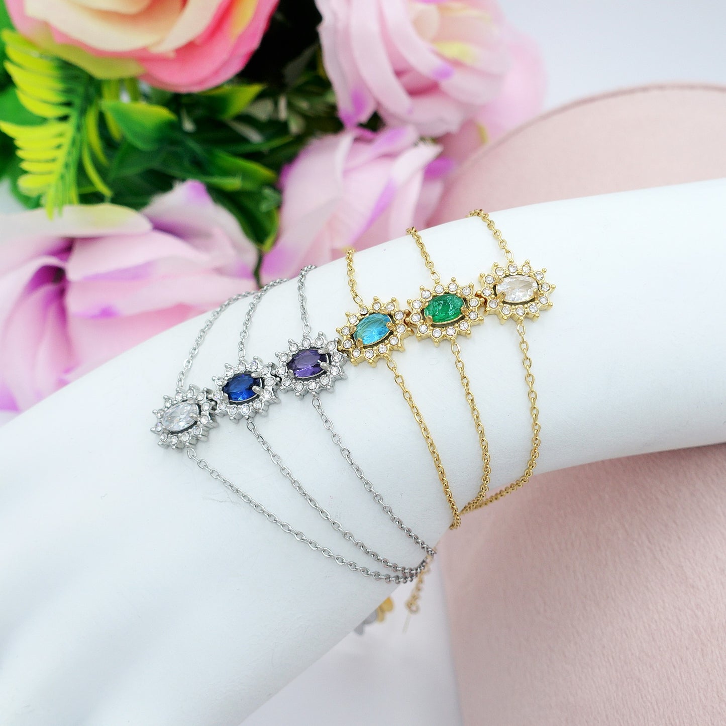 KATE ~ Bracciale in ACCIAIO INOSSIDABILE con cubic zirconia
