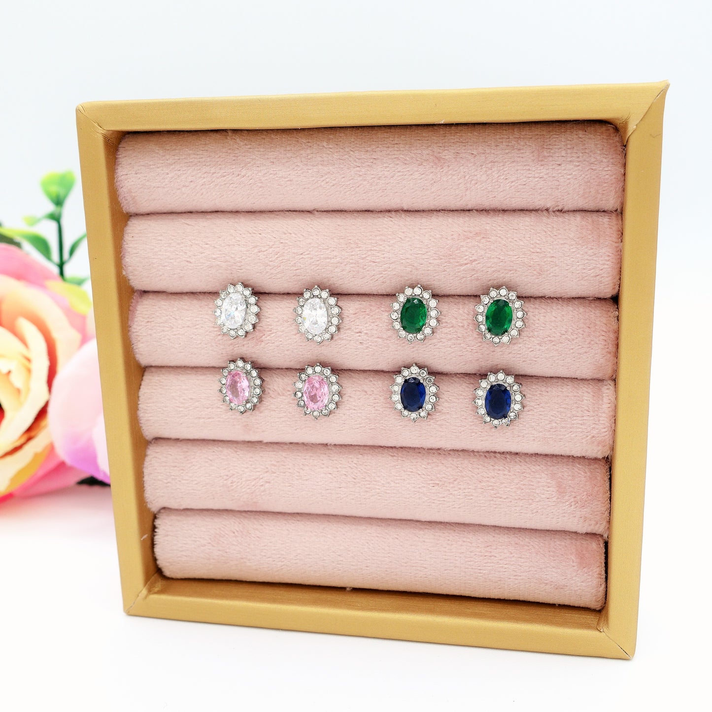 KATE STUDS - ACCIAIO INOSSIDABILE ~ Paio Orecchini a lobo con cubic zirconia