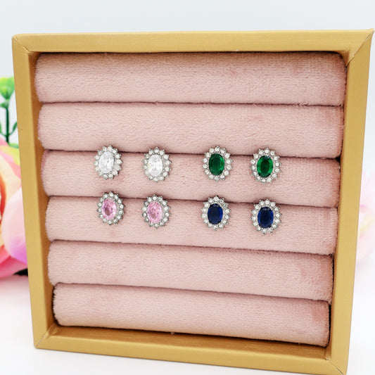 KATE STUDS - ACCIAIO INOSSIDABILE ~ Paio Orecchini a lobo con cubic zirconia