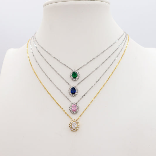 KATE ~ Collana in ACCIAIO INOSSIDABILE con cubic zirconia