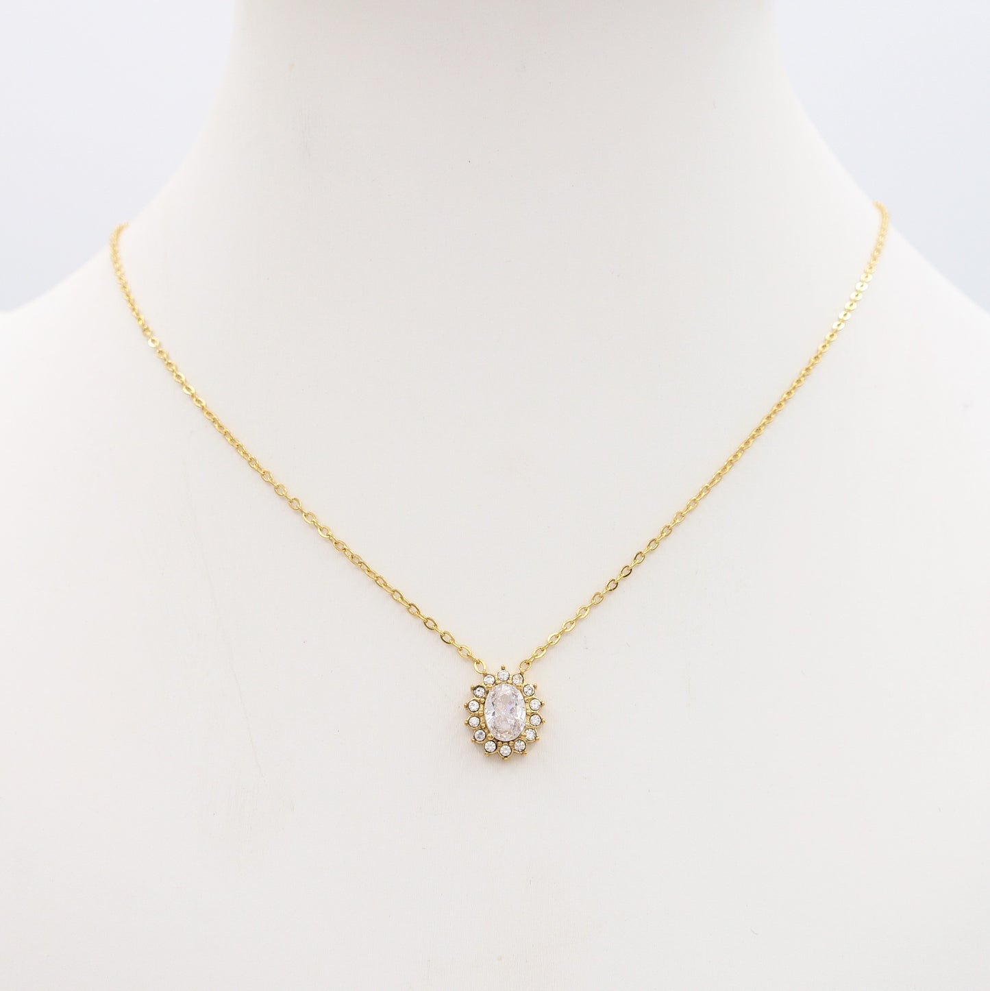 KATE ~ Collana in ACCIAIO INOSSIDABILE con cubic zirconia