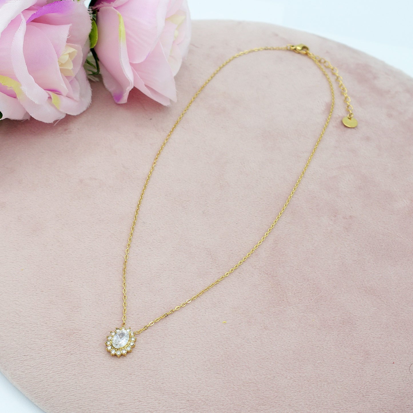 KATE ~ Collana in ACCIAIO INOSSIDABILE con cubic zirconia