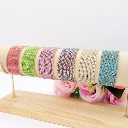 SELMA set - 12 bracciali elasticizzati in cubic zirconia