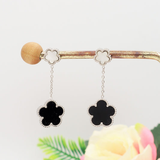 LILY ~ Paio orecchini flowers in pietra dura e ACCIAIO inossidabile