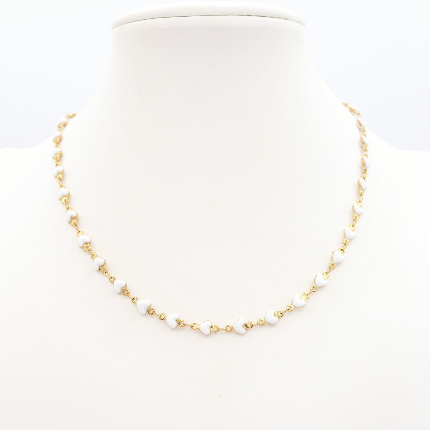 TAHITI~ Collana ACCIAIO INOSSIDABILE con cuori smaltati