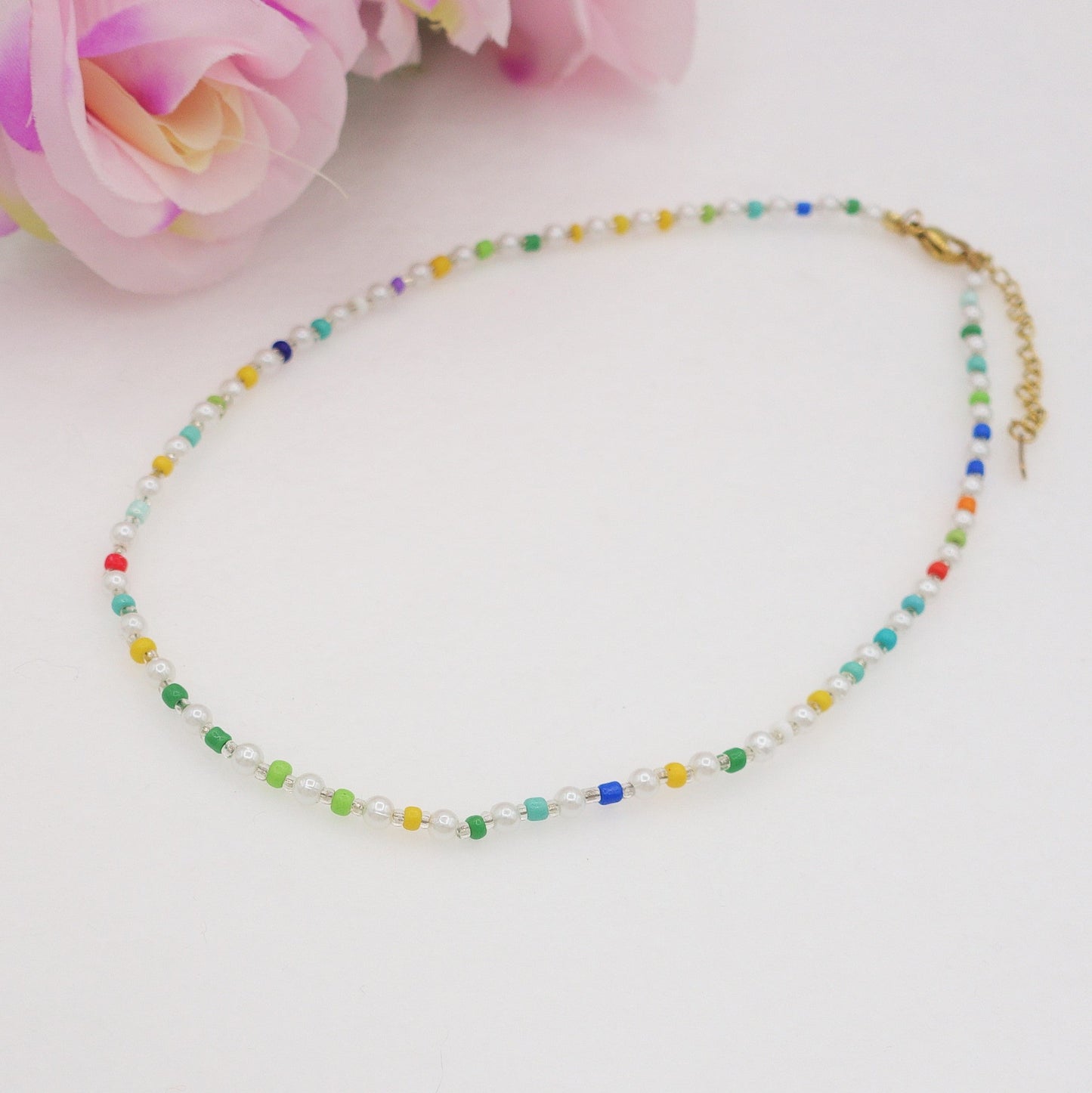 MILOS - Collana Perline Rainbow in Acciaio INOSSIDABILE
