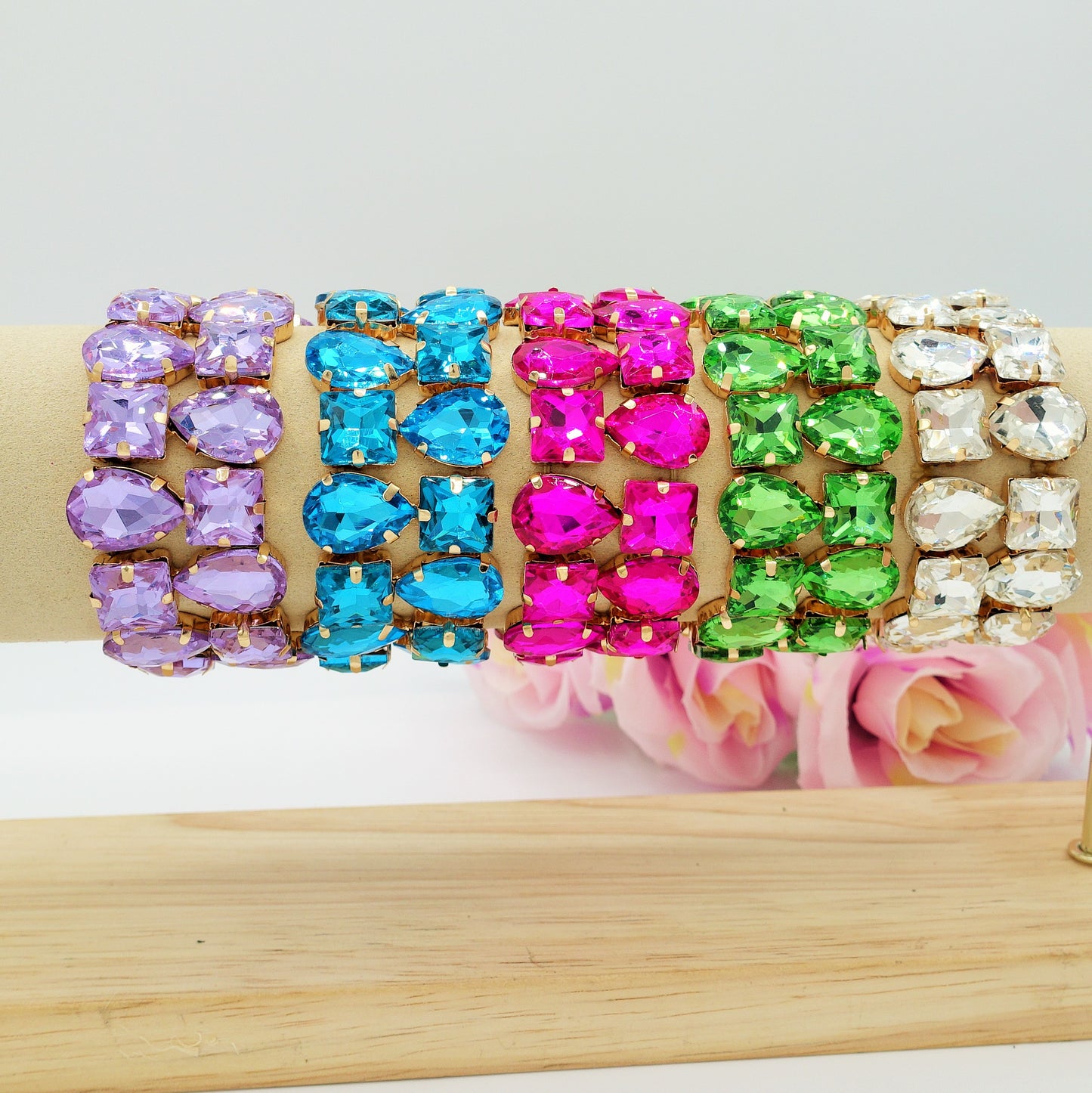 NORAH - Bracciale elasticizzato con pietre sfaccettate