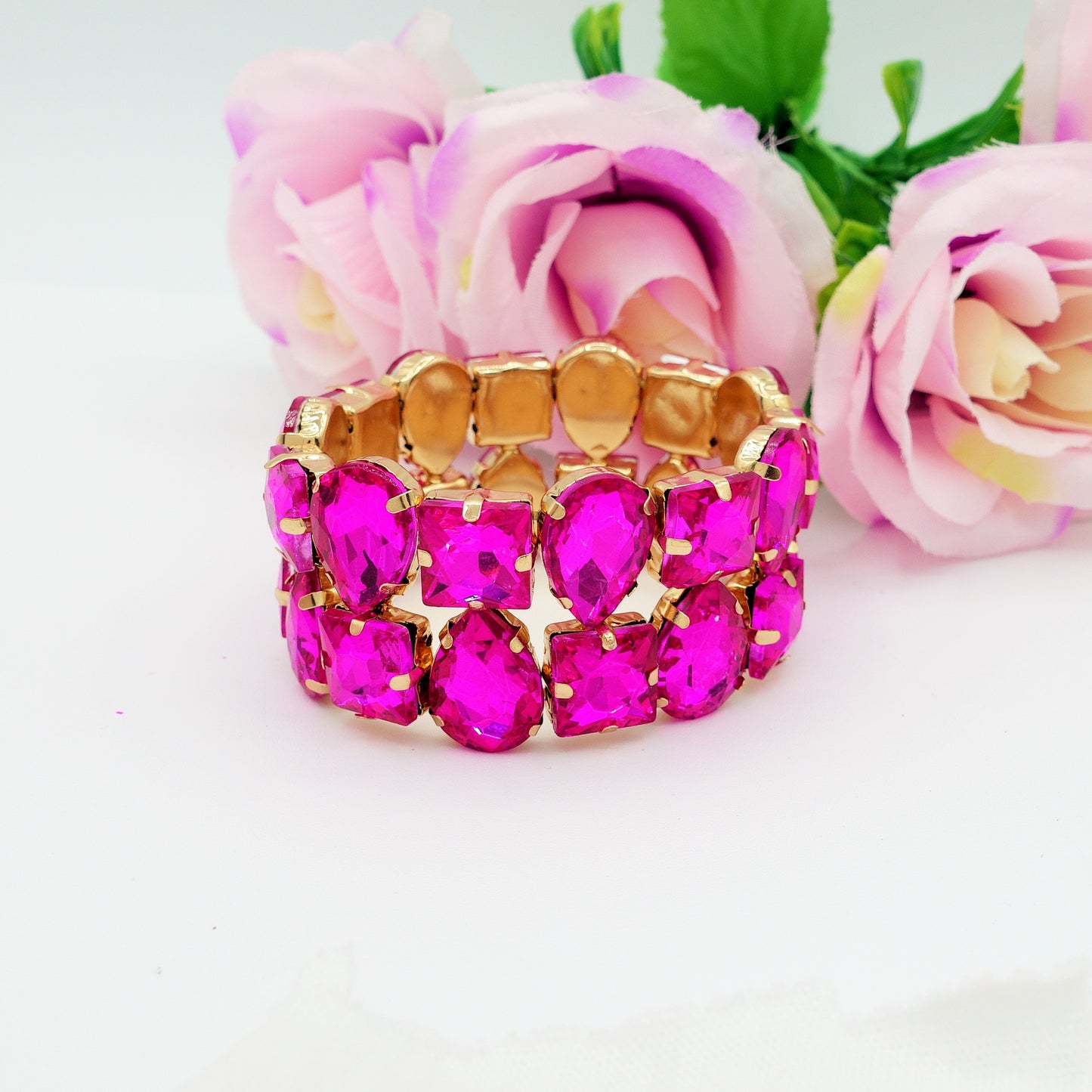 NORAH - Bracciale elasticizzato con pietre sfaccettate