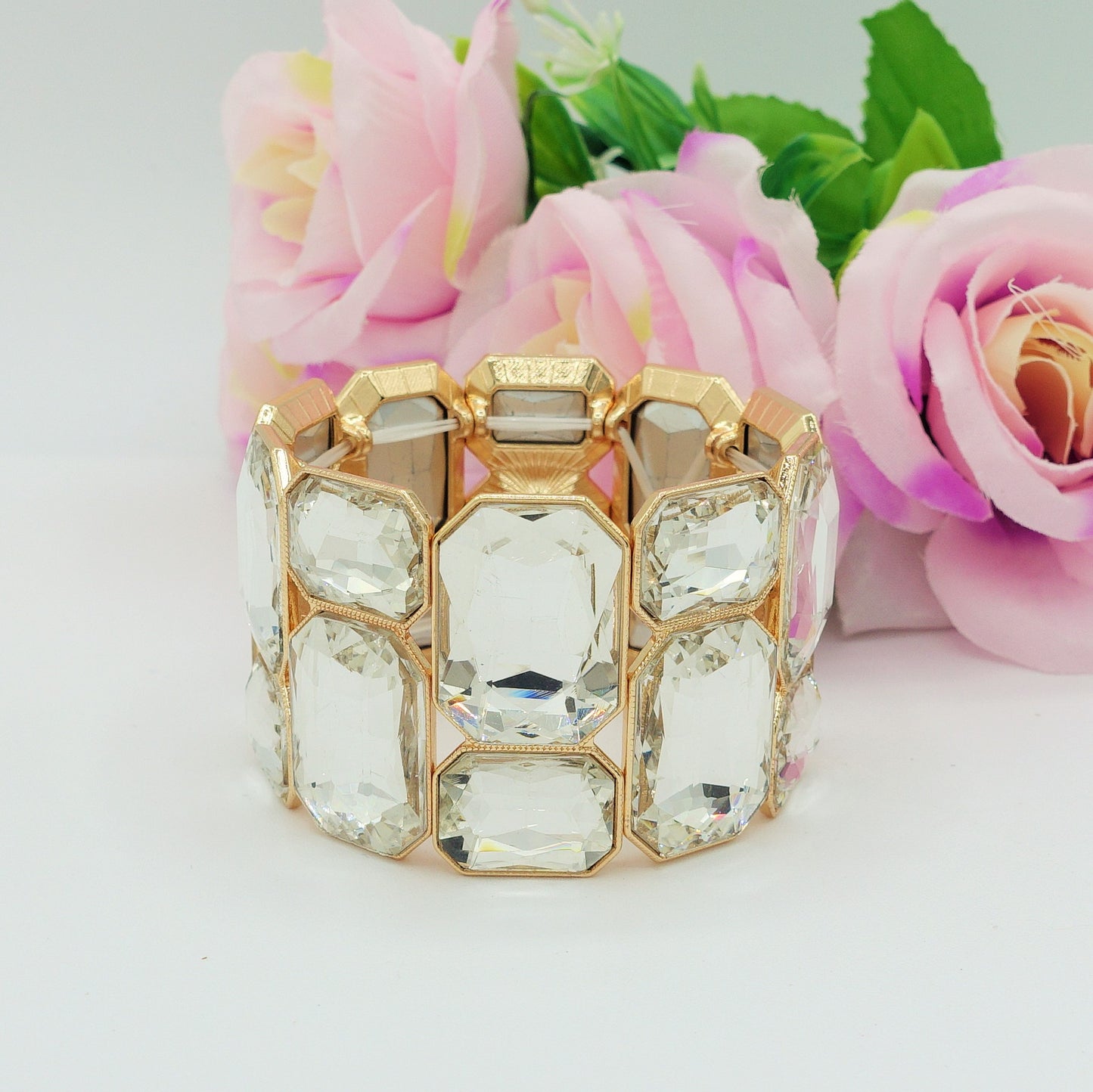 ZOE - Bracciale elasticizzato con pietre sfaccettate