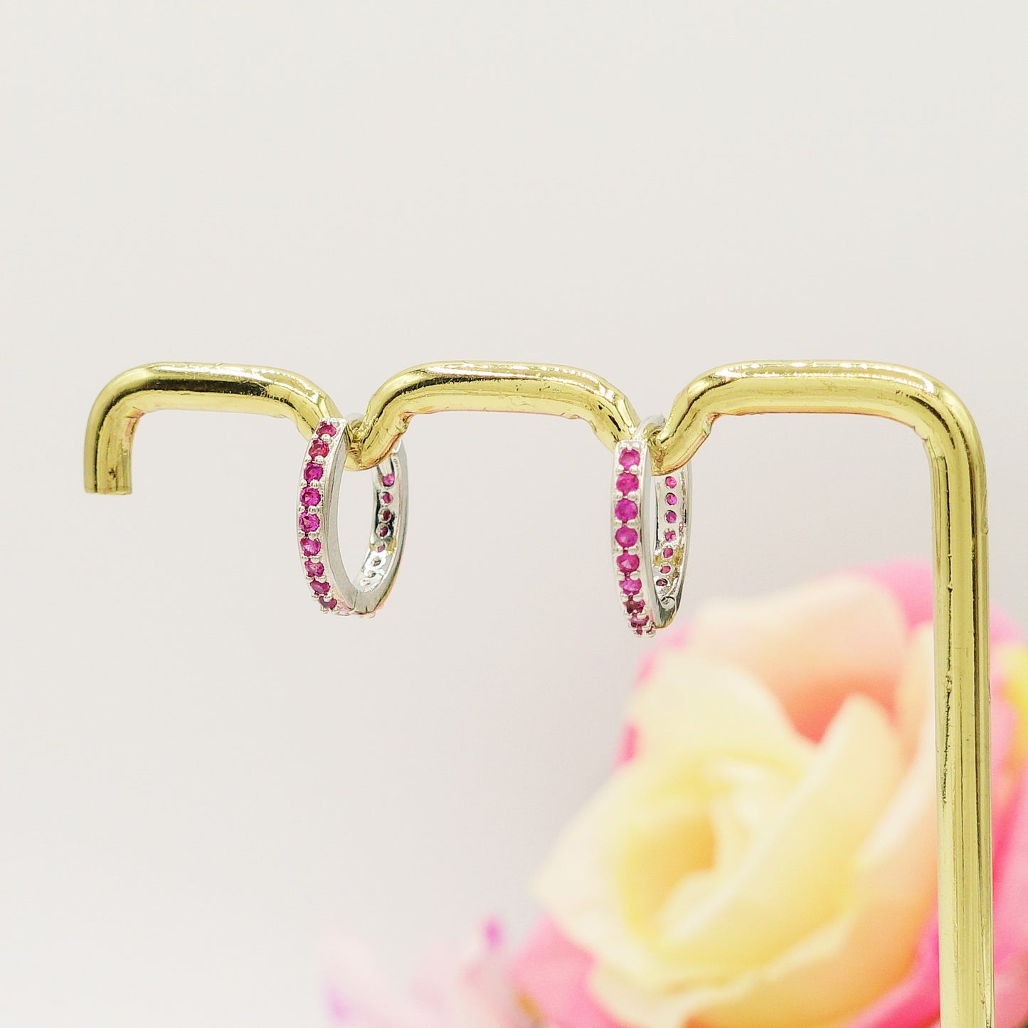 ANASTASIA - Orecchini mini cerchi zirconati RAINBOW