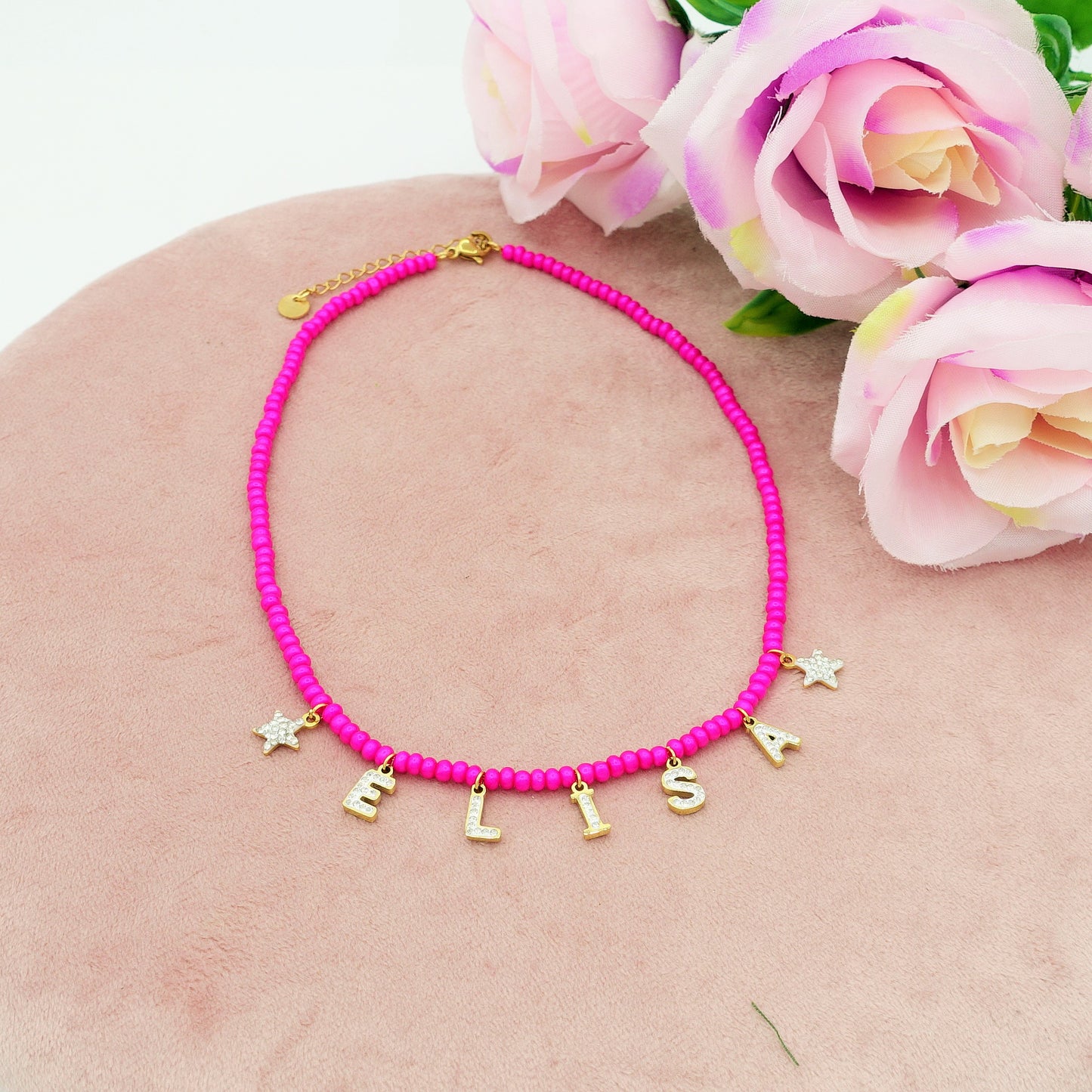 CHOKER Perle Con Nome personalizzabile in Acciaio Inox