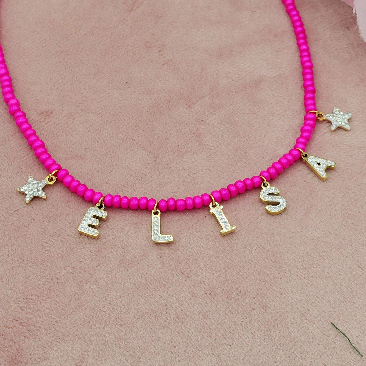 CHOKER Perle Con Nome personalizzabile in Acciaio Inox