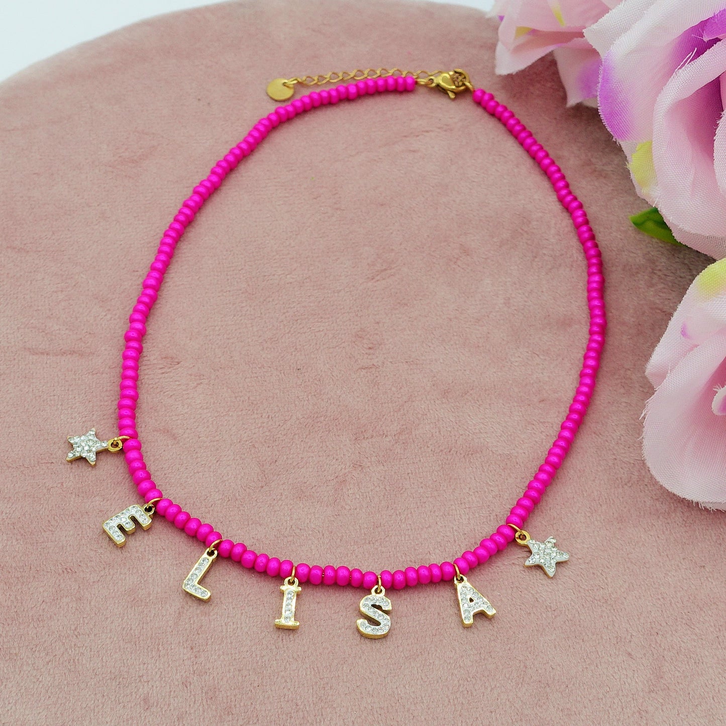 CHOKER Perle Con Nome personalizzabile in Acciaio Inox