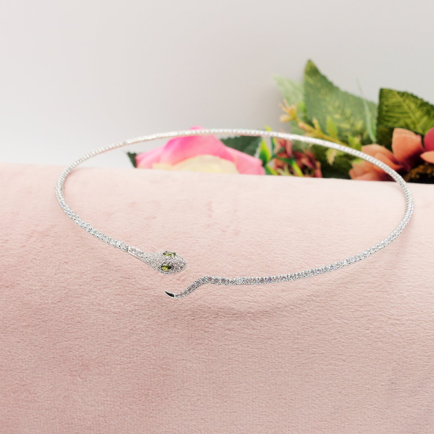 ONYX - collier snake con cubic zirconia