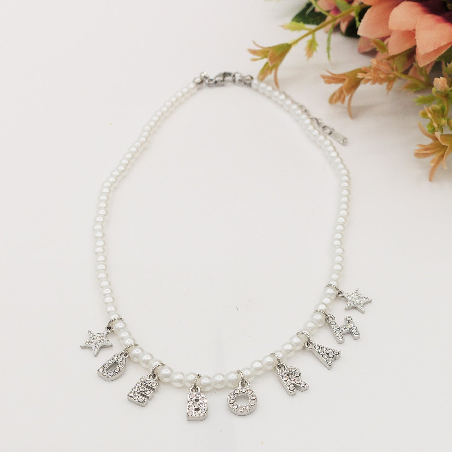 CHOKER Perle Con Nome personalizzabile in Acciaio Inox